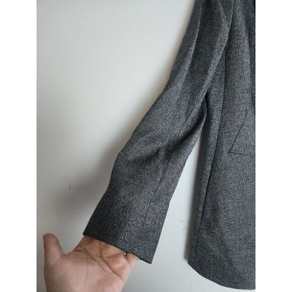 Lafayette 148 New York Women Dark Grey Silk/Wool Blend 1 Button Blazer size 4 - Picture 4 of 8